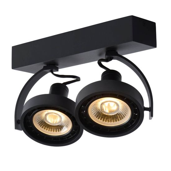 Lucide DORIAN LED Deckenleuchte 2x GU10 Dim-to-warm 2x 12W dimmbar 360° drehbar Schwarz 95Ra 22968/24/30