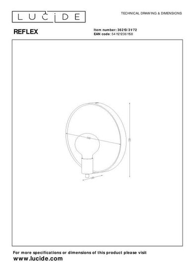 Lucide REFLEX Wandleuchte E27 Helles Holz 36213/31/72