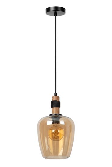 Lucide ILONA Pendelleuchte E27 Amber, Schwarz 45408/22/62