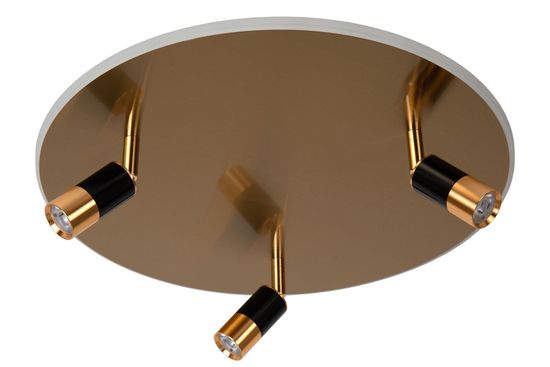 Lucide JUBEL LED Deckenleuchte 3x 5W dimmbar 360° drehbar Mattes Gold, Messing, Schwarz 71101/48/02