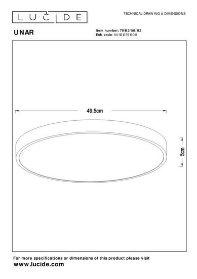 Lucide UNAR LED Deckenleuchte 3-Stufen-Dimmer 36W dimmbar Mattes Gold, Messing, Opal 79185/50/02