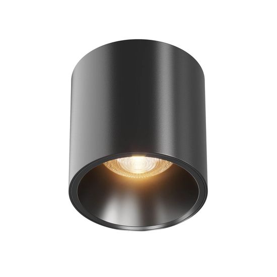 Maytoni Alfa LED Deckenleuchte, Deckenlampe 12W Schwarz 90Ra ø7cm Warmweiss