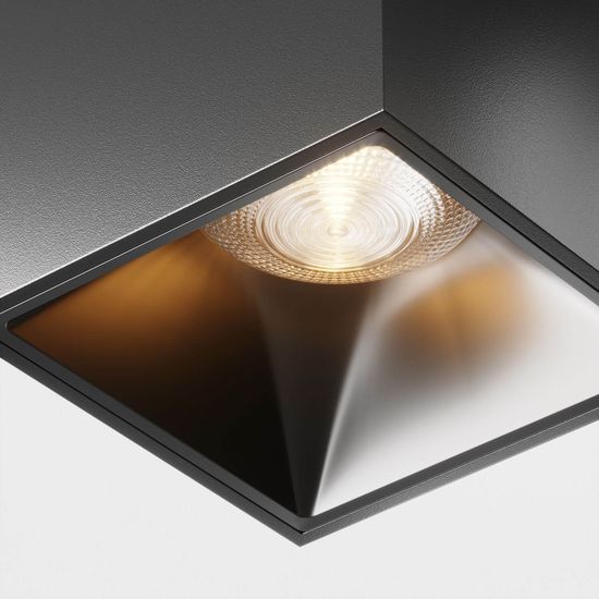 Maytoni Alfa LED Deckenleuchte, Deckenlampe 12W dimmbar Schwarz 90Ra 7x7cm Warmweiss