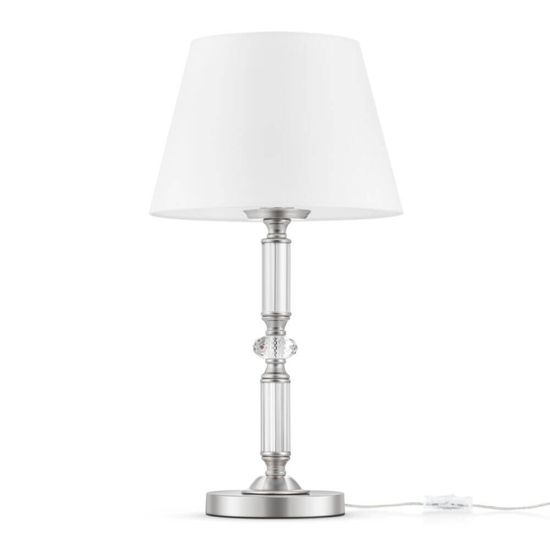 Maytoni Riverside Tischleuchte, Tischlampe E27 Weiss Stoff