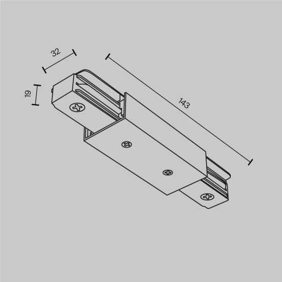 Maytoni TRA001CB-11B Längsverbinder für Unity 1-Phasen Stromschiene Schwarz mit Einspeisemöglichkeit