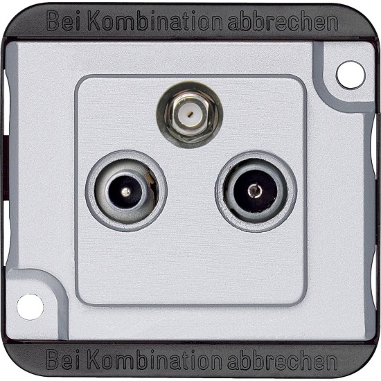 Merten 259160 Sat-Antennendose, 3fach, mattsilber, PANZER