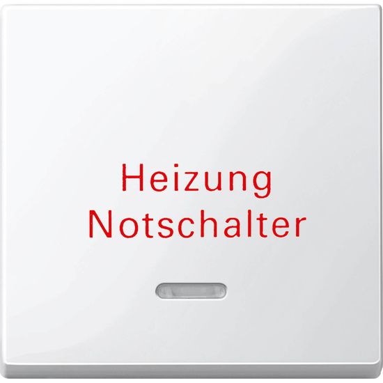 Merten 435119 Wippe mit Kontrollfenster und Aufdruck Heizungsnotschalter, polarweiß glänzend, System M