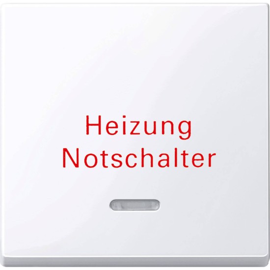 Merten 435125 Wippe mit Kontrollfenster und Aufdruck Heizungsnotschalter, aktivweiß glänzend, System M