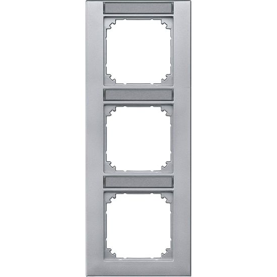 Merten 476360 M-PLAN-Rahmen, 3fach beschriftbar, senkrecht aluminium