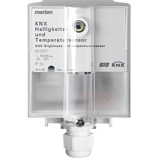 Merten 663991 KNX Helligkeits- und Temperatursensor, lichtgrau