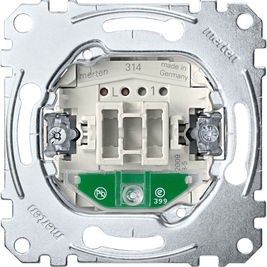 Merten MEG3760-0000 Taster-Einsatz für Card-Schalter, separater Meldekontakt, Orientierungslicht, Schließer 1-polig, 6 A,AC250V StK