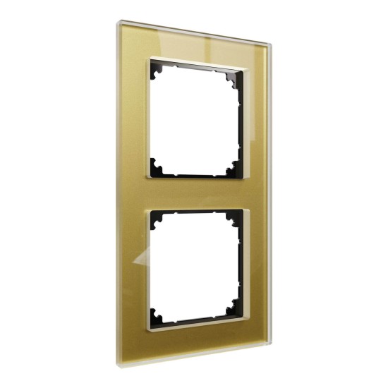 Merten MEG4020-2341 Echtglasrahmen 2fach gold M-Plan