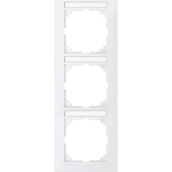 Merten MEG4032-3619 M-Pure-Rahmen, 3fach mit Beschriftungsträger, senkrecht polarweiß,