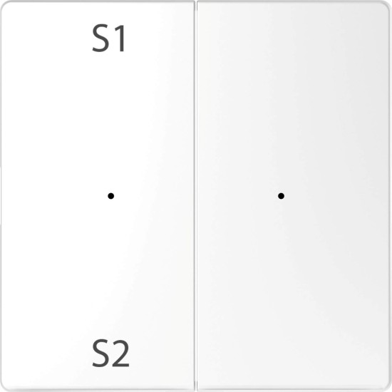 Merten MEG5226-6035 Wippen für Taster-Modul 2fach (Szene1/2, blank), Lotosweiß, System Design