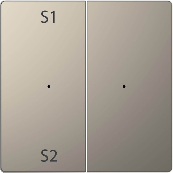 Merten MEG5226-6050 Wippen für Taster-Modul 2fach (Szene1/2, blank), Nickelmetallic, System Design