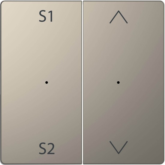 Merten MEG5227-6050 Wippen für Taster-Modul 2fach (Szene1/2, Auf/Ab), Nickelmetallic, System Design