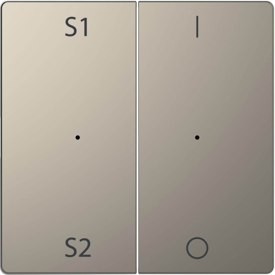 Merten MEG5228-6050 Wippen für Taster-Modul 2fach (Szene1/2, 1/0), Nickelmetallic, System Design