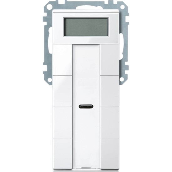 Merten MEG6214-0319 Taster 4fach plus mit Raumtemperaturregler, polarweiß glänzend, System M