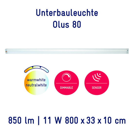 Müller Licht LED Unterbauleuchte Olus Sensor 80 20000098