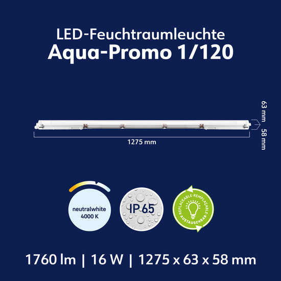 Müller Licht Feuchtraumleuchte Aqua-Promo 1/120 white Gen. 10 20800196