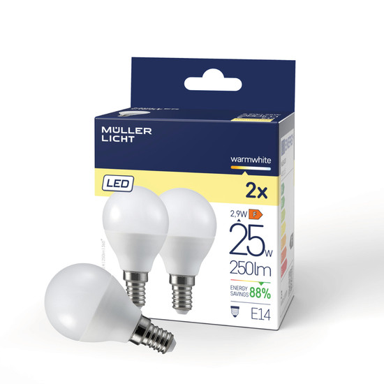 Müller Licht LED Lampe P45 Tropfen E14 25W 250lm 2700K DUO 401115