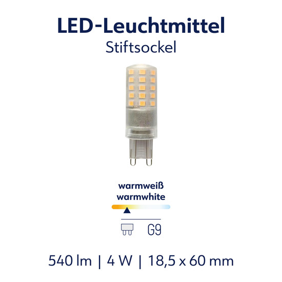 Müller Licht LED Lampe Spezial G9 540lm 2700K 575-LED-SMD/COB Spezial 401129