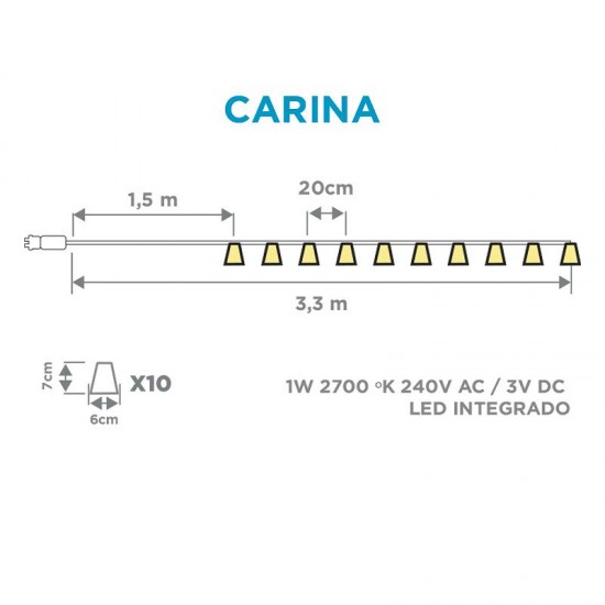 NewGarden CARINA LED Lichterkette Innen & Außen IP44