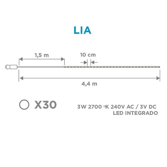 NewGarden LIA LED Lichterkette für Balkon und Garten Innen & Außen IP44