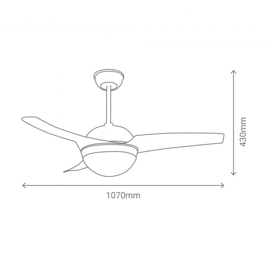 Leiser Deckenventilator mit LED Leuchte Sulion NEWTON Ø107cm CCT Grau mit Fernbedienung