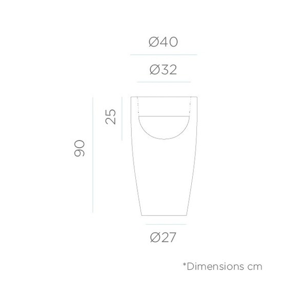 Newgarden BAMBU 90 Übertopf, Kübel XXL groß doppelwandig rund, hoch ø40x90cm anthrazit 16L außen