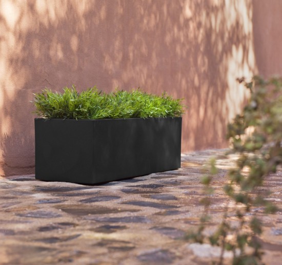 Newgarden JARA 100 Pflanzkübel XXL groß eckig 100x35x32cm schwarz 52L outdoor