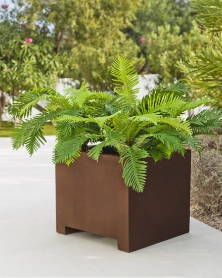 Newgarden NARCISO 35 Übertopf, Kübel groß eckig 35x35x32cm bronze 17L outdoor