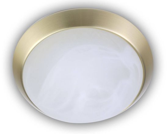 Niermann LED 12W Deckenleuchte Alabaster-Glas, Messing matt, 35cm, warmweiss, Made in Germany