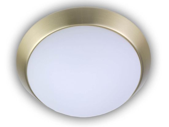 Niermann LED 8W Deckenleuchte Opal matt Glas, Messing matt, 25cm, warmweiss, Made in Germany