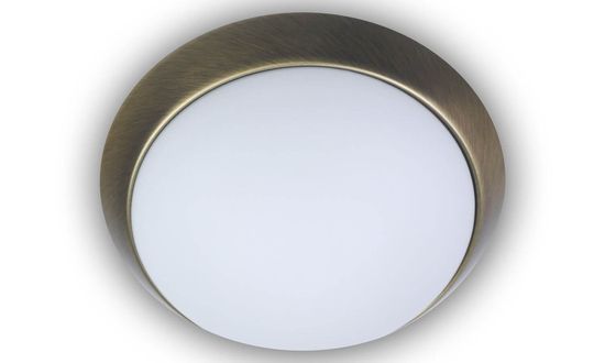 Niermann LED 8W Deckenleuchte Opal matt Glas, Altmessing, 25cm, warmweiss, Made in Germany