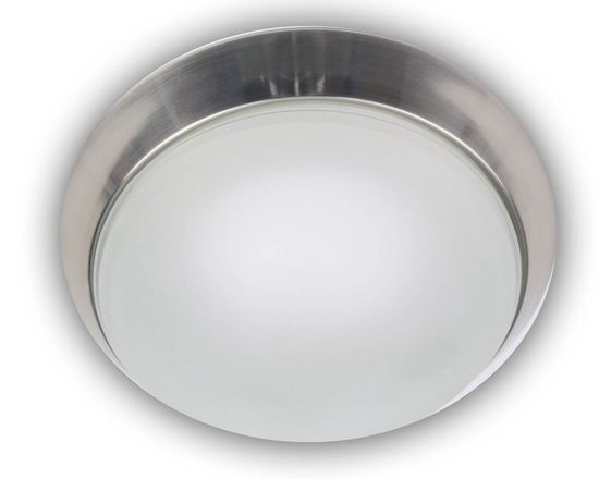 Niermann LED 14W Deckenleuchte satiniert Glas Klarrand, Nickel matt, 40cm, HF Sensor, warmweiss, Made in Germany