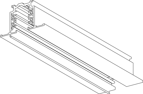 Nordic Global Trac Stromschiene 3-Phasen Einbau 1m XTSF4100-3 weiss