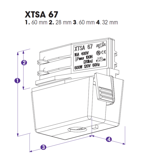 Nordic Global Trac Schutzkontakt Steckdosenadapter XTSA67S-3 weiss