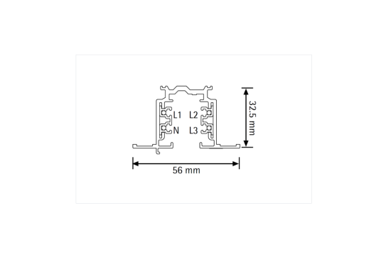 Nordic Global Trac Stromschiene 3-Phasen Einbau DALI 1m XTSCF6100-1 grau