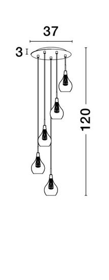 Nova Luce FILO Pendelleuchte G9 5-fach Gold 120x40cm dimmbar 1500202805