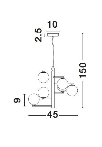 Nova Luce AGRIGENTO Pendelleuchte G9 6-fach Gold 150x45cm dimmbar 1700306001