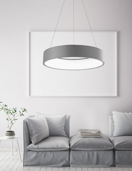 Nova Luce RANDO LED Pendelleuchte Grau 56W Neutralweiss 120x60cm 6167204