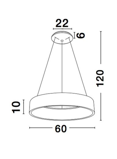 Nova Luce RANDO LED Pendelleuchte Grau 56W Neutralweiss 120x60cm 6167204