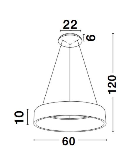 Nova Luce RANDO LED Pendelleuchte Kaffeebraun 42W Warmweiss 120x60cm 6167209