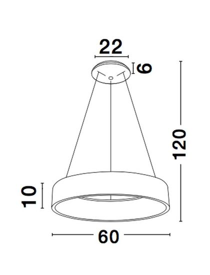 Nova Luce RANDO LED Pendelleuchte Schwarz 42W Warmweiss 120x60cm 6167220