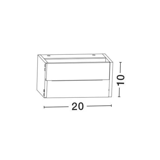 Nova Luce TWIN LED Wandleuchte Grau 2x5W IP54 Warmweiss 20x10x10cm 713122