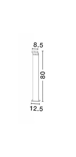 Nova Luce PARK LED Wegeleuchte Grau 6W IP54 Warmweiss 12,5x12x80cm 713123