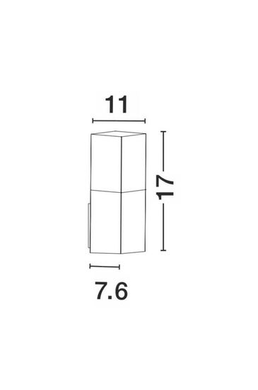 Nova Luce STICK Wandleuchte E27 Grau 12W IP54 7,6x11x17cm 713412