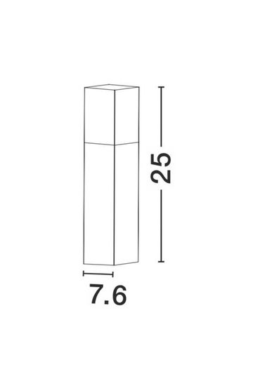 Nova Luce STICK Sockelleuchte E27 Grau 12W IP54 7,6x7,6x25cm 71371102