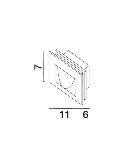 Nova Luce KRYPTON LED Wandeinbauleuchte Grau 3W IP54 Warmweiss 11x6x7cm 726401